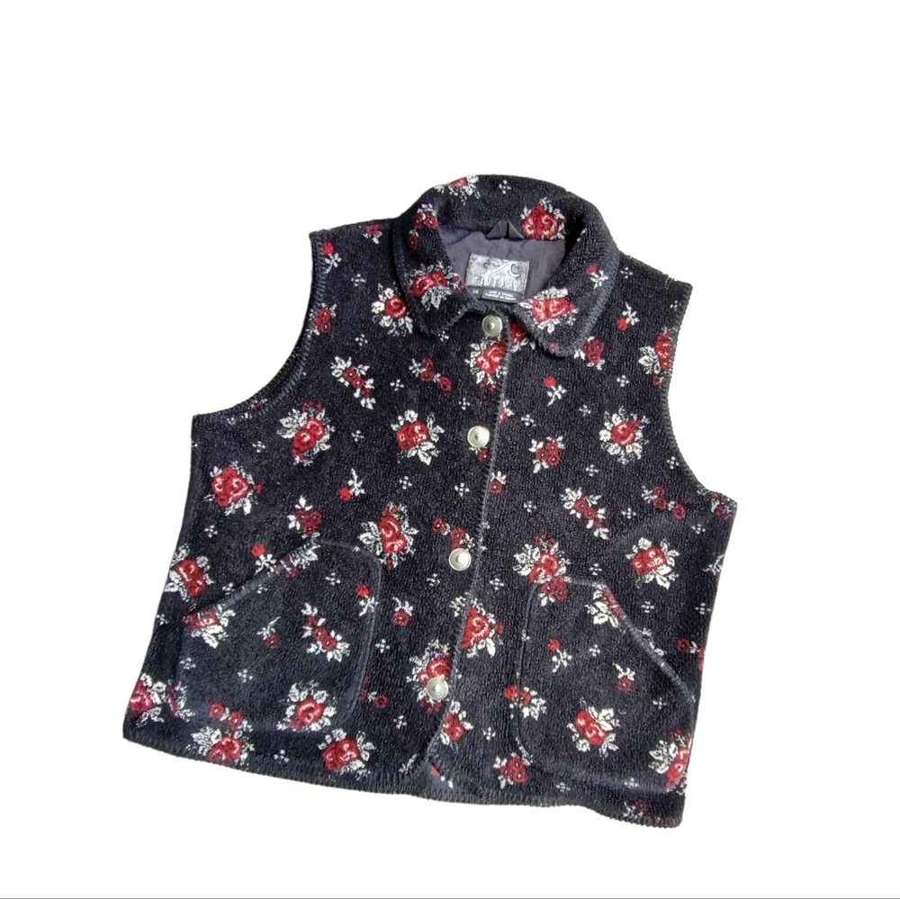 Tsunami rose Black floral Vest